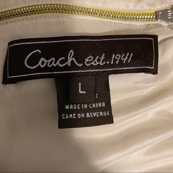 Coach Poppy Lemon Yellow Silk Graphic Mini Dress - Picture 10 of 11